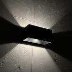 Leuchtende eckige Wandlampe